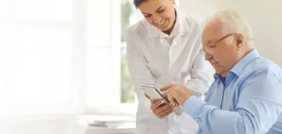 doctor and elderly patient