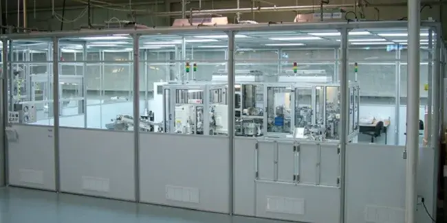 wide angle of laboratory behind glass panels